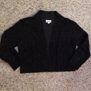 Black and gray cropped cardigan